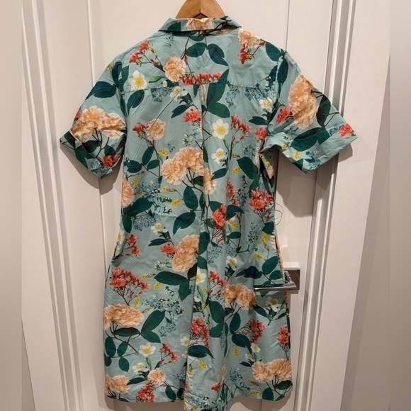 POETRY flower PRINTED DRESS EcoVero™ viscose & linen size 16 coquette boho - Picture 5 of 9